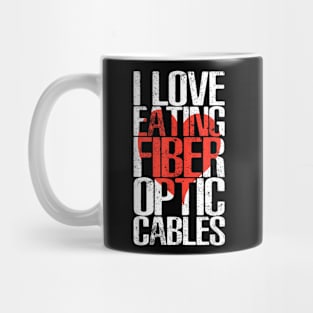 Eating Fiber Cables Tech Humor Geeky Mug